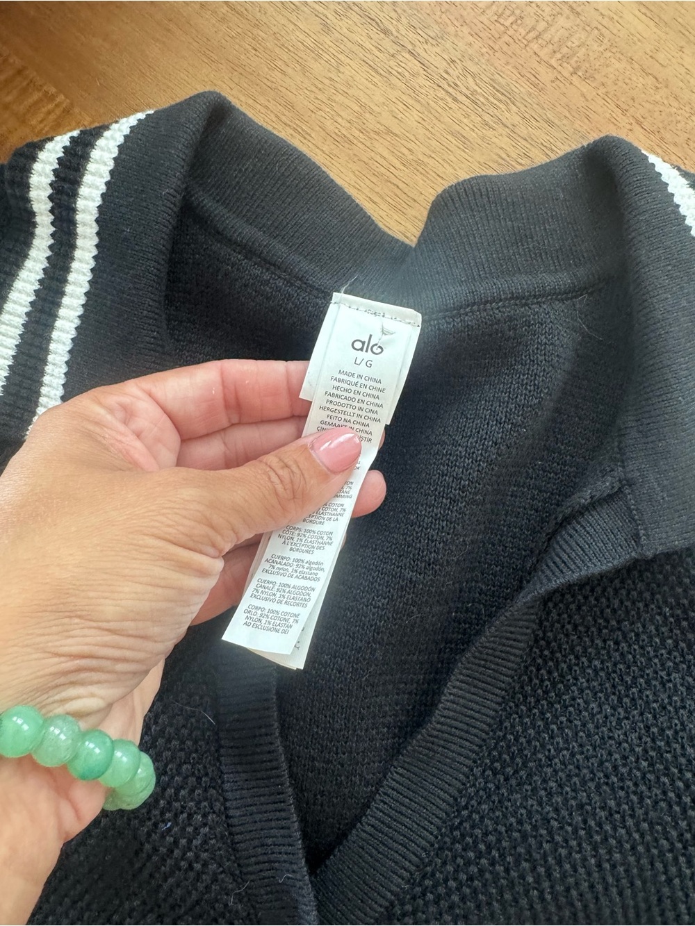 NWT large ALO Tennis Club knit Polo Crop Top - Picture 10 of 10